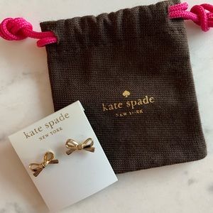 Kate Spade gold bow earrings